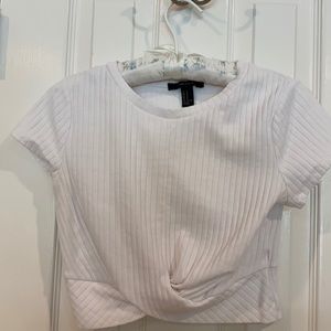 💛BOGO FREE💛 White crew neck crop top